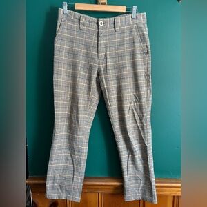 Brixton Men's Gray Checkered Dress Pants